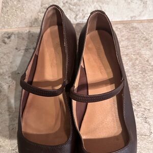 Madewell Dark Brown Greta Leather Flats